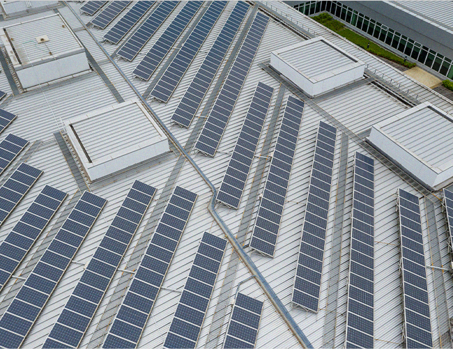 Top view of solar installation Malaysia